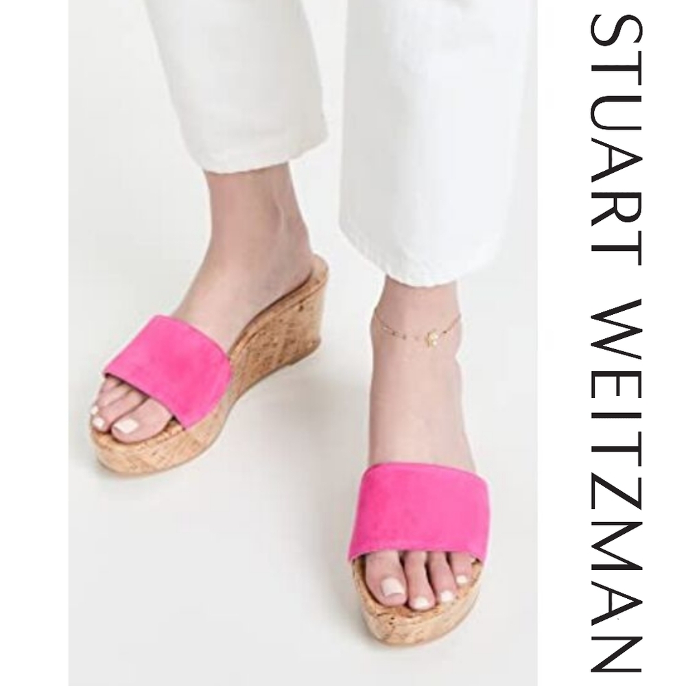 Stuart Weitzman Summer Wedge Magenta Size 6 B - Picture 2 of 5
